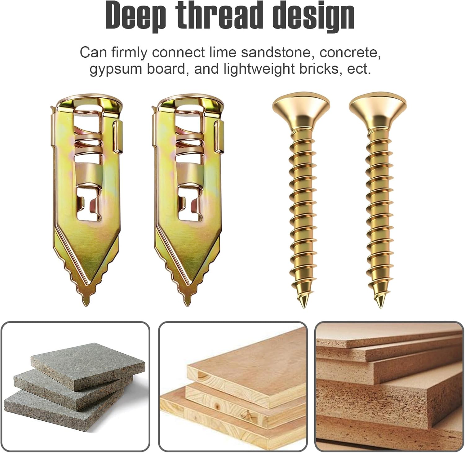90PCS Self Drilling Drywall Anchors with Screws Kit
