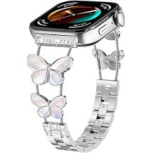 Butterfly Metal Bands Compatible with HUAWEI Fit 3/4/5/4 Pro/5 Pro | Fashionable Straps Compatible with HUAWEI Fit 3/4/5/4 Pro/5 Pro Smartwatches for Women