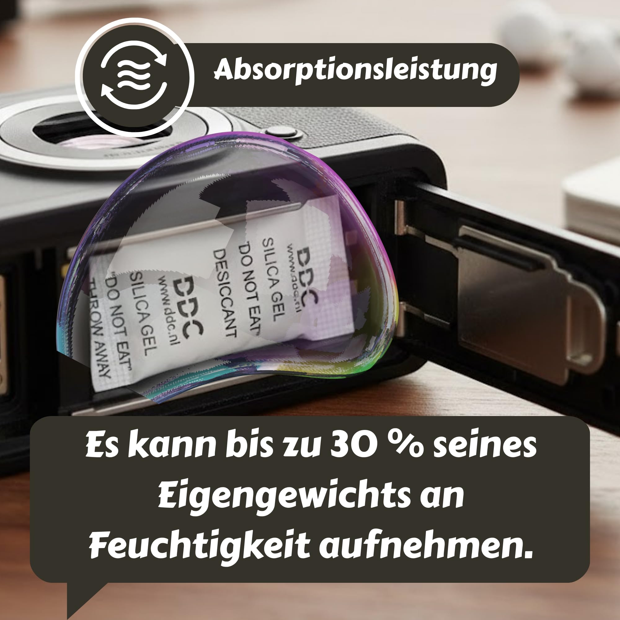 DDC Silica Gel Trockenmittel 1 g – Feuchtigkeitsabsorber Granulat für Elektronik & Aufbewahrungsboxen – 5x1000 Stk. Wiederverwendbares Silikat-Trockenmittel für Sammlerstücke & Waren