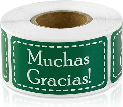Muchas Gracias Spanish Thank You 1 X 2 Labels Stickers Parent Amazon De Burobedarf Schreibwaren