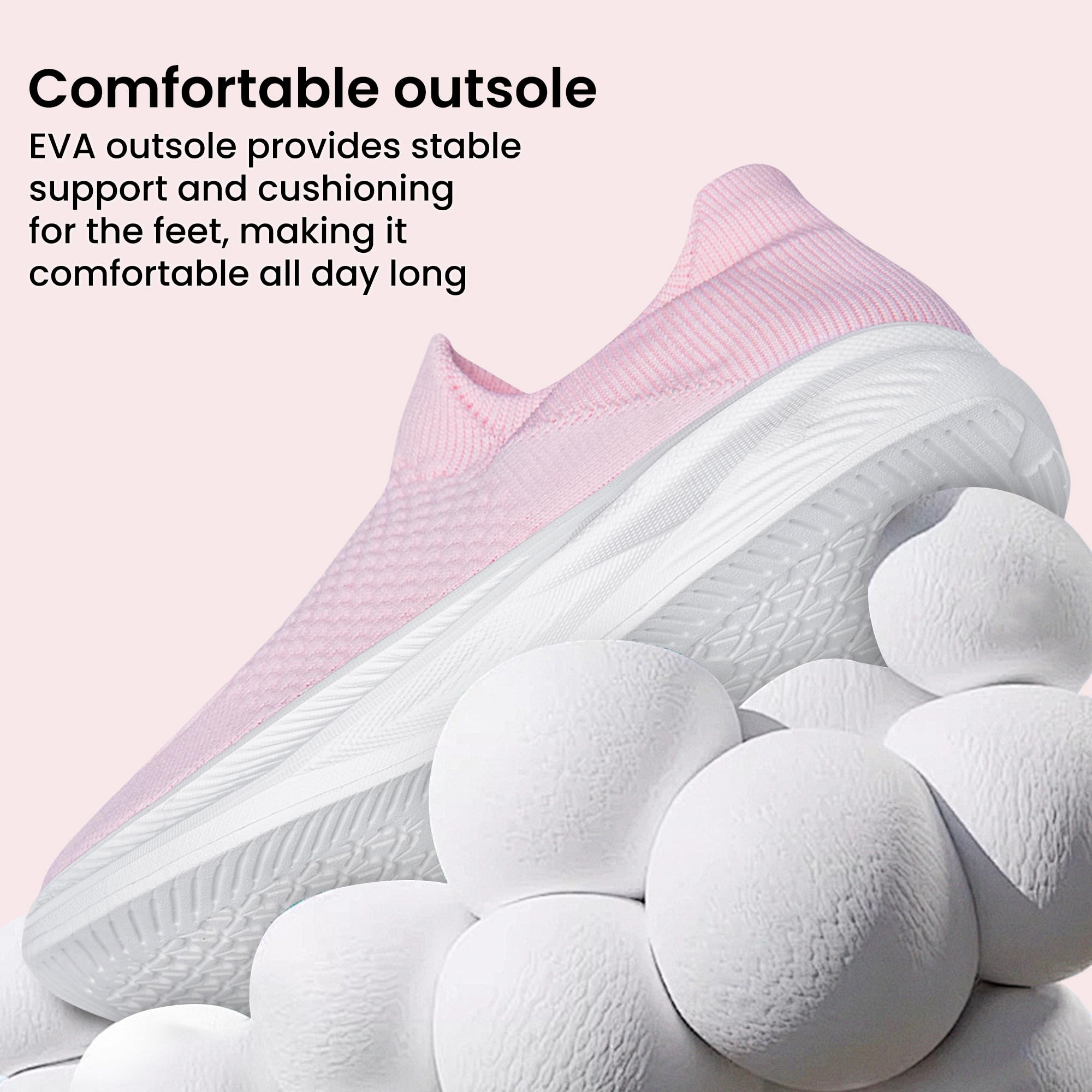 Raoendis Scarpe da ginnastica da donna, senza lacci, da camminata, da donna, comode, traspiranti, in maglia, per jogging, corsa, fitness
