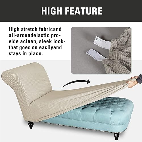 Miniatura 4 de IMYOGI Fundas elásticas para sofá de alta elasticidad, funda para diván Longue sin brazos para sala de estar, antideslizante, lavable, protector de