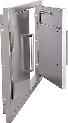 Miniatura 6 de Bonfire Puerta de acceso doble de cocina al aire libre,33x22 pulgadas,Puertas de barbacoa de acero inoxidable 304,CBADD,Plata