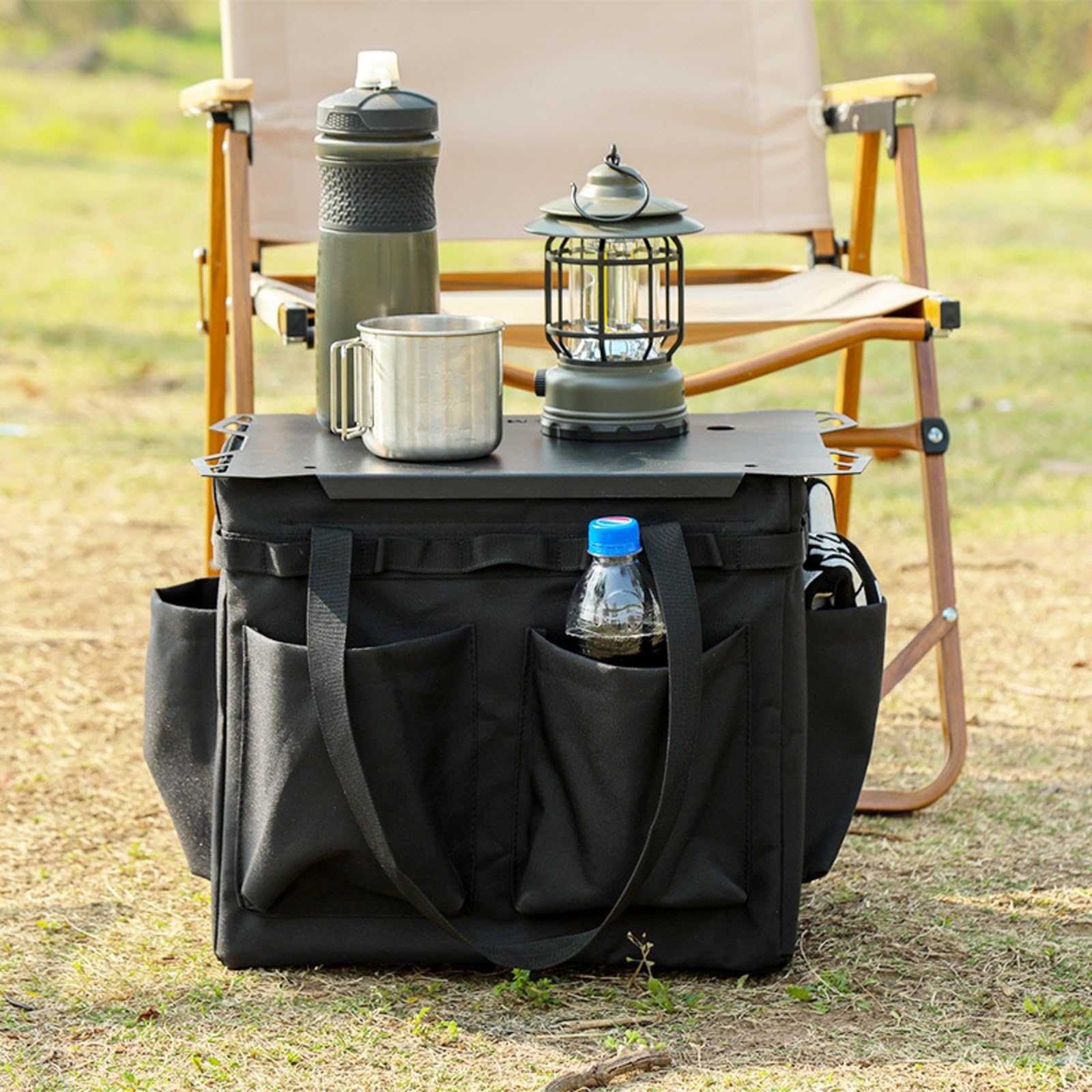 Gralara Organizador con Bolsillos Malla | Portátil, Bolsa Almacenamiento para Camping, Plegable, Picnic,