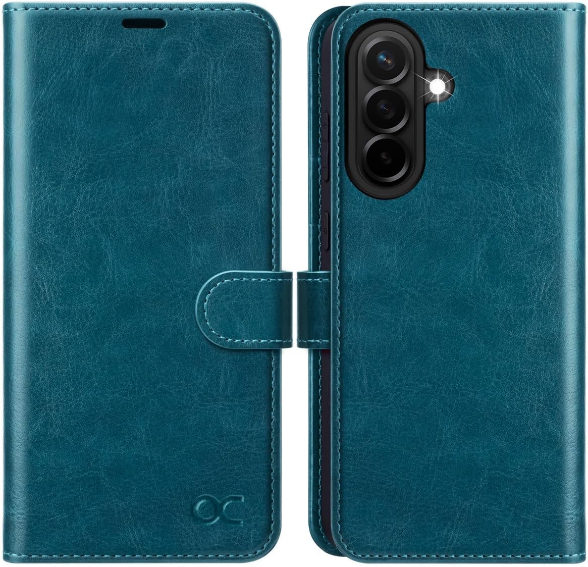 OCASE Compatible with Samsung Galaxy A56 5G Wallet Case, PU Leather Flip Folio Case with Card Holders RFID Blocking Kickstand [Shockproof TPU Inner Shell] Protective Phone Cover 2025, Peacock Blue
