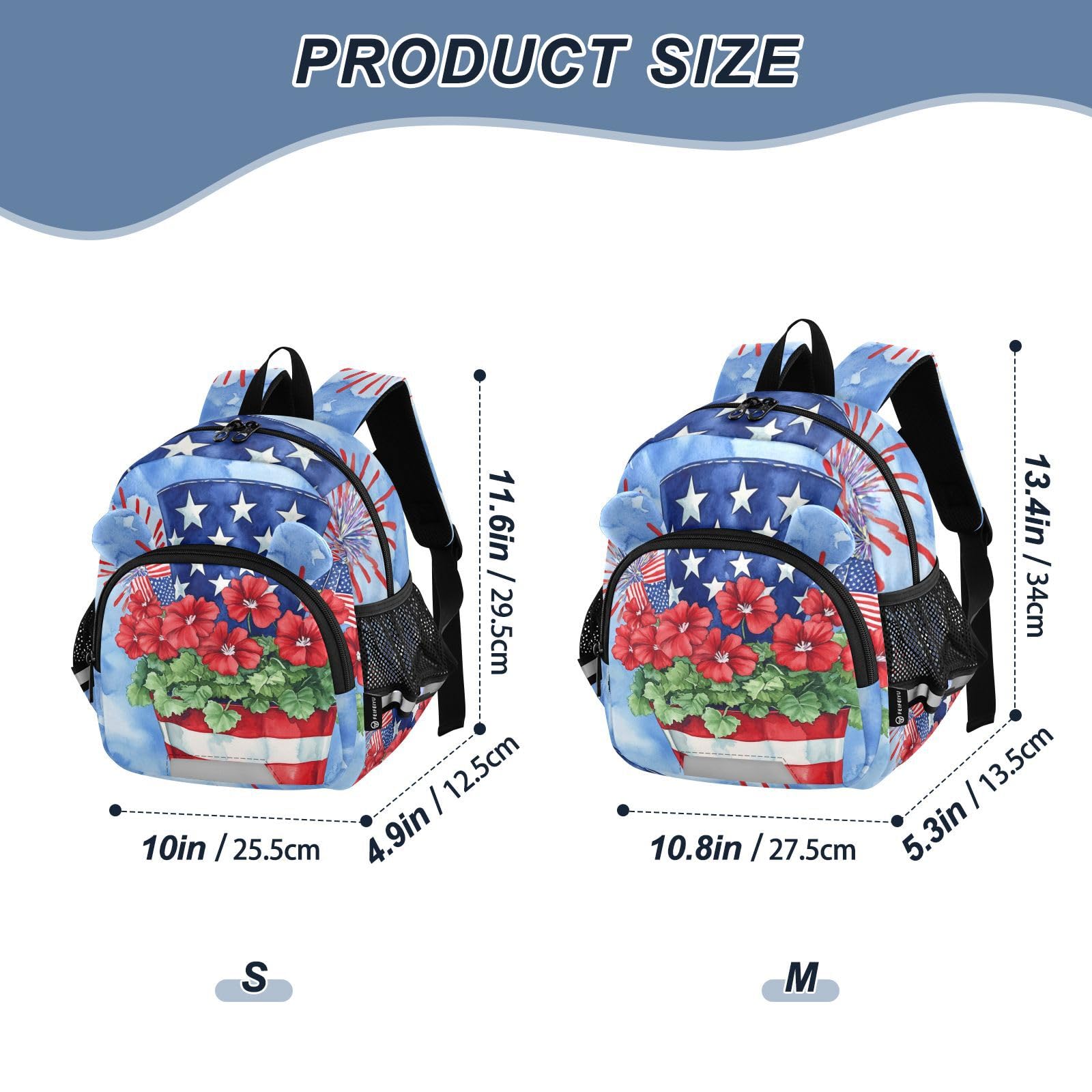 American Flag Firework Blue Toddler Harness Backpack for Boys Girls 3-6 Years Kids Backpack with Anti Lost Safety Leash Baby Protection Backpack for Travel Preschool Walking
