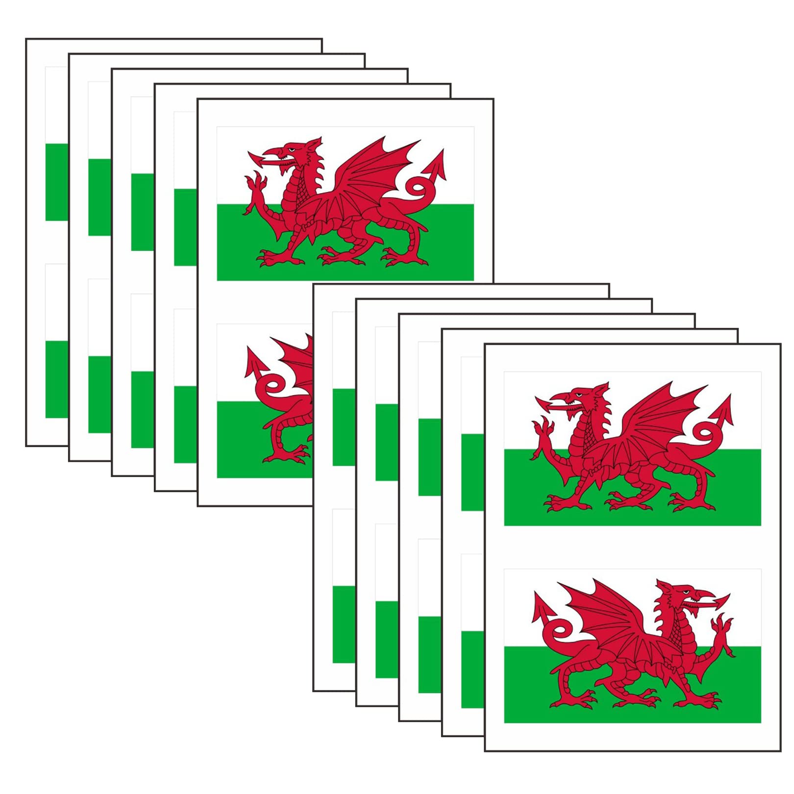 Buy 20pcs Welsh Tattoos Wales Face Stickers for Football Fans