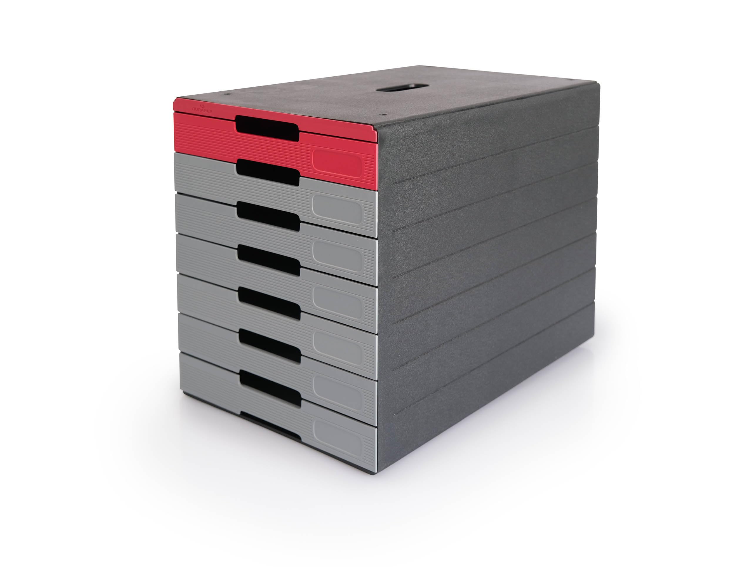 Durable pudełko z szufladami (Idealbox Pro) 7 przegródek, czerwone, 776303