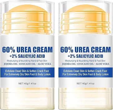 Urea Cream 60 Percent for Feet,Urea Foot Cream for Cracked Heels and Dry Skin - Cracked Heel Cream Urea Moisturiser Plus 2% Salicylic Acid - Foot Cream for Calluses and Hard Skin BLUE, Two Size