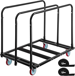 Updated Folding Table Cart, 5" Swivel Wheels Heavy Duty Table Dolly, Drywall Dolly Cart w/ 2000 LBS & 10 Table Capacity for Party Events, Factory, Hotel, Warehouse