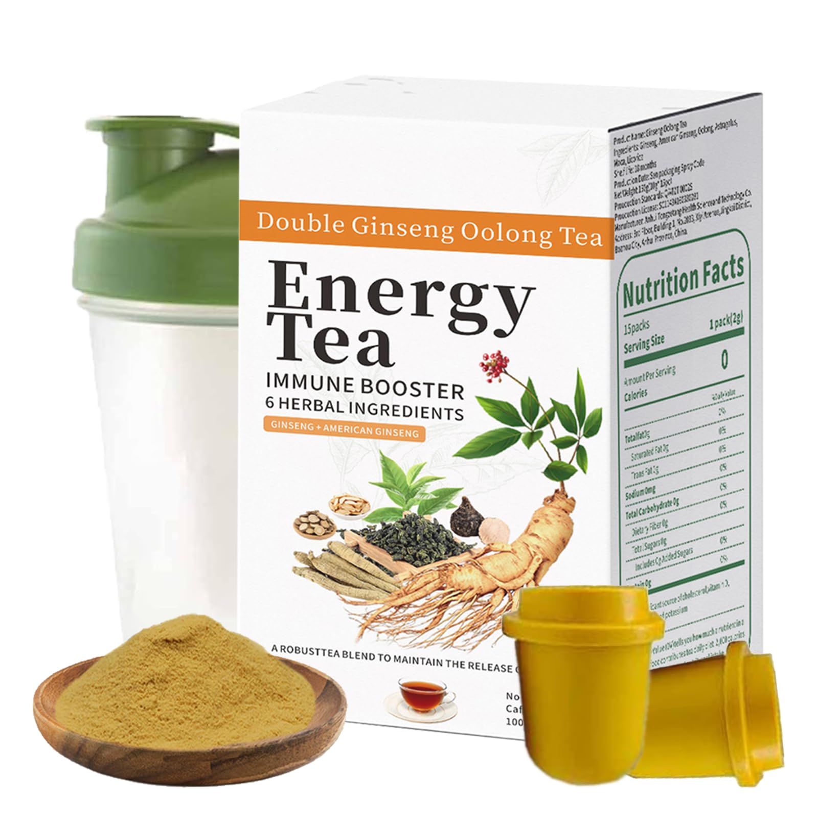 Energy Tea Immune Booster Ginseng Tea, Ginseng Oolong Tea, Kidney and Liver for Women & Men (1)