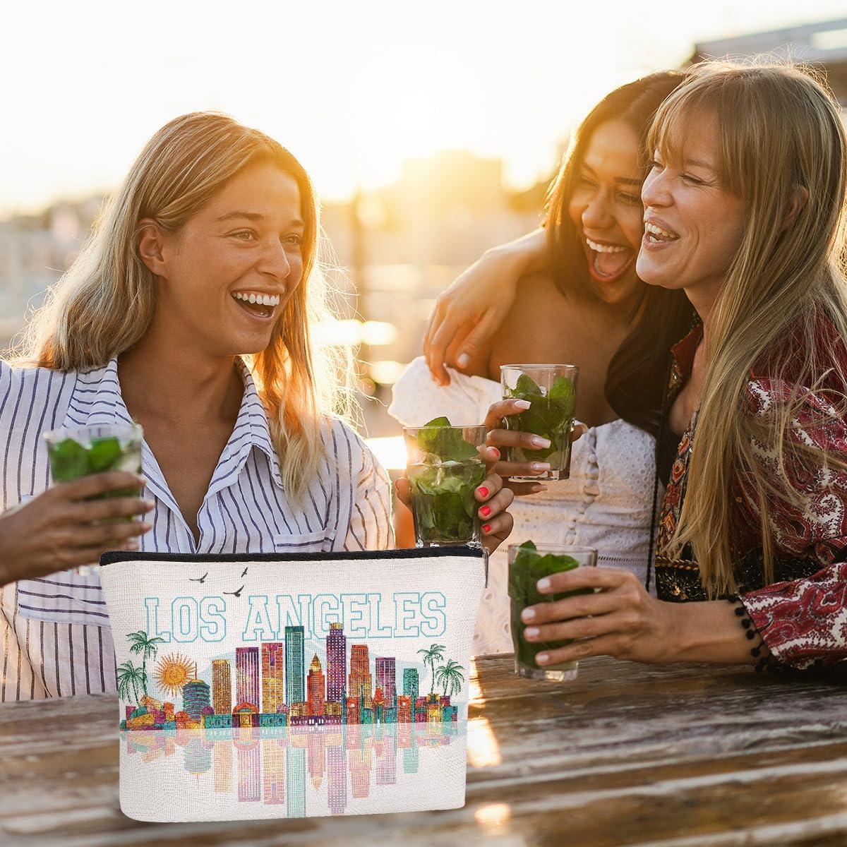 6 Pcs California Makeup Bag Gifts for Women California Themed Souvenirs, Travel Vacation Gift Cosmetic Zipper Bag for Her Teacher Mom Sister Friends - Image 6