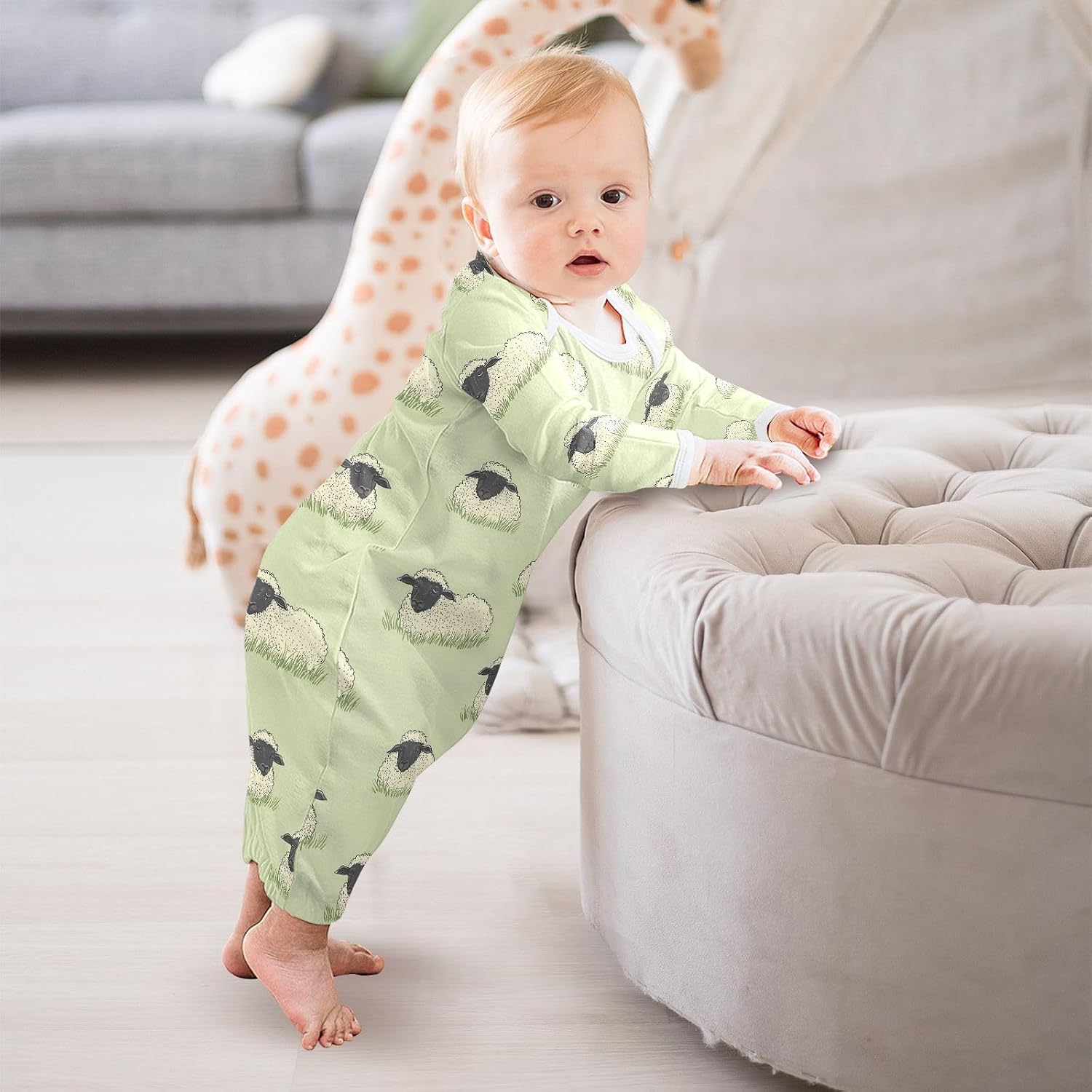 vvfelixl Baby Sleeper Gown for Newborn Boy Girls Sleeping Sheep Infant Nightgown for 0-3 Months