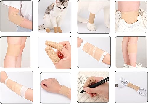 Miniatura 2 de Paquete de 24 vendajes autoadhesivos transpirables de 2 pulgadas x 5 yardas, envoltura cohesiva no tejida multiusos - Cinta atlética  Cinta médica,