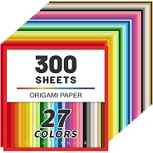Origami Paper 300 Sheets, 27 Colors 6x6 Inch Double Sided Colored Paper