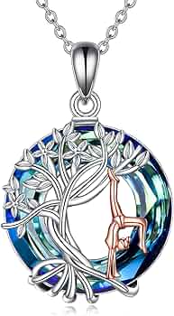Collana con ciondolo in argento con 7 chakra dell'albero della vita - Italia