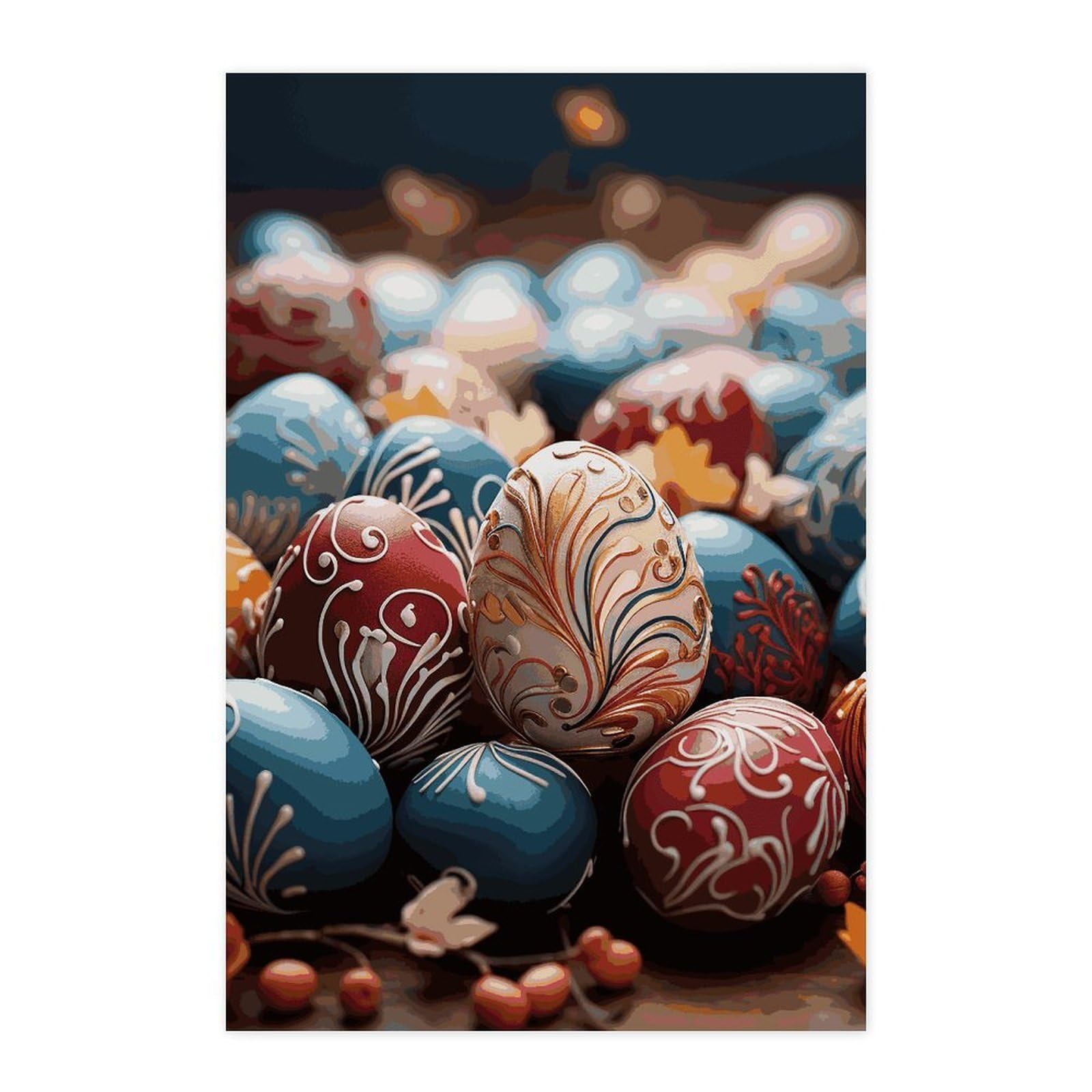 Affiches murales vintage Happy Easter avec stickers muraux de salon