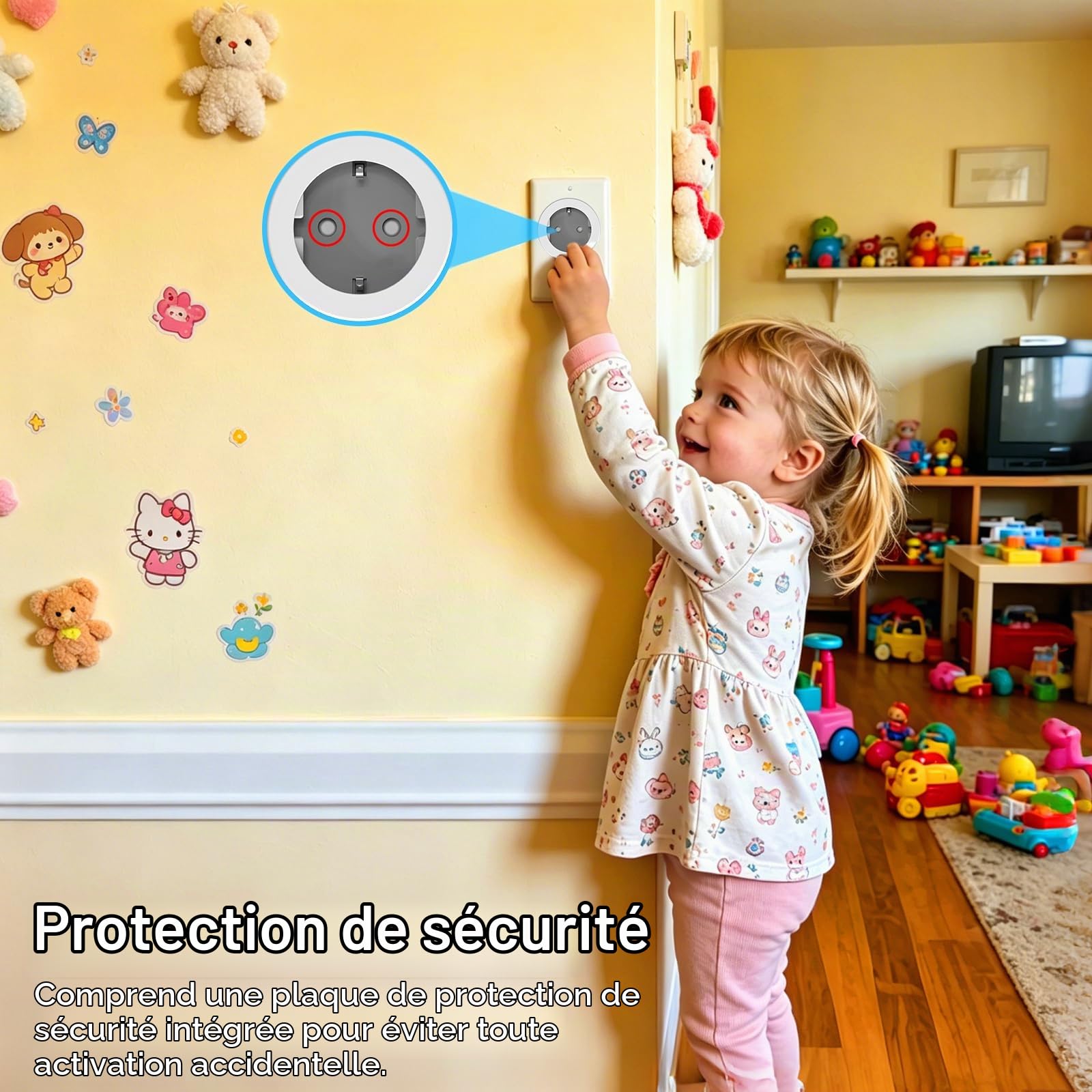 Prise Télécommandée sans Fil ANTELA 16A 3680W, 6+2 | 30M Portée de la Télécommande