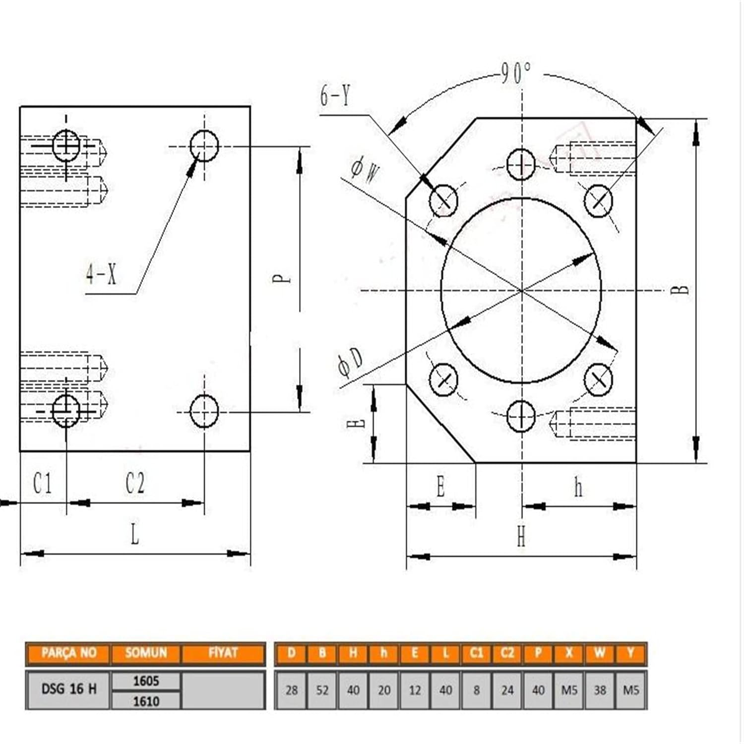 Ball Screw SFU1605 600mm CNC Parts 16mm with Metal Deflector Handwheel nut BK/BF12 End Supports Ball NUT HOUSINGS 1pcs Coupler with end Machining