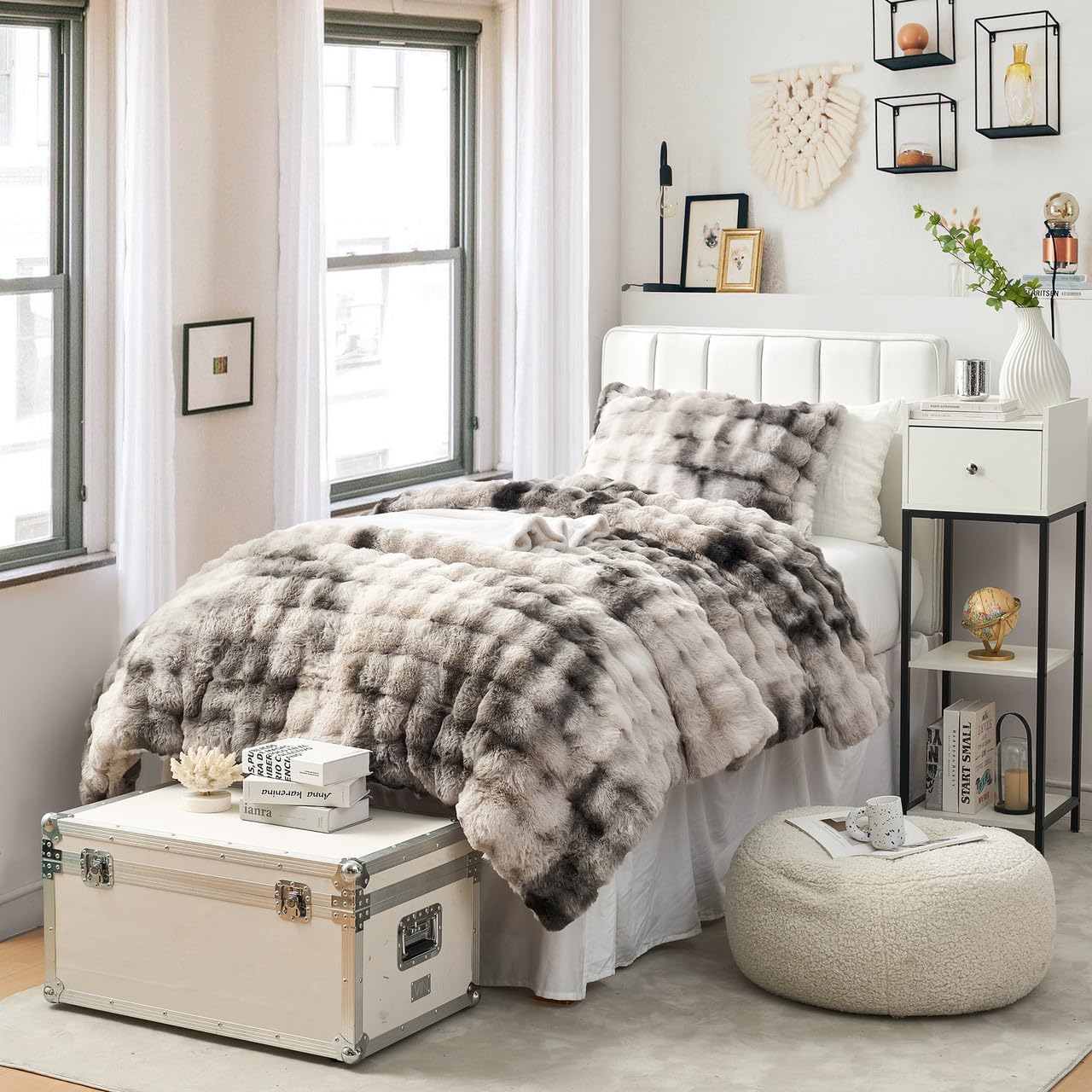 Byourbed Snowball Double Chunky Bunny - Coma Inducer® Oversized King Comforter Set - Messy Storm Gray
