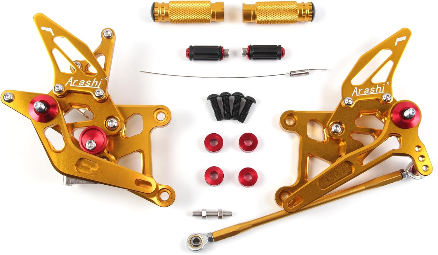 Arashi Version 1.0 Adjustable Rearsets for Honda CB300F CBR300R 2015-2023 ABS include, Gold Motorcycle Accessories Parts