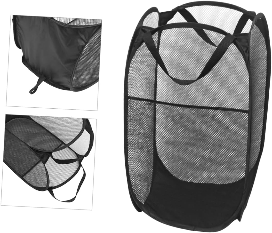 Holibanna 2pcs Collapsible College Laundry Basket Mesh Popup Hamper for Boys and Girls Room Dorm Travel Storage