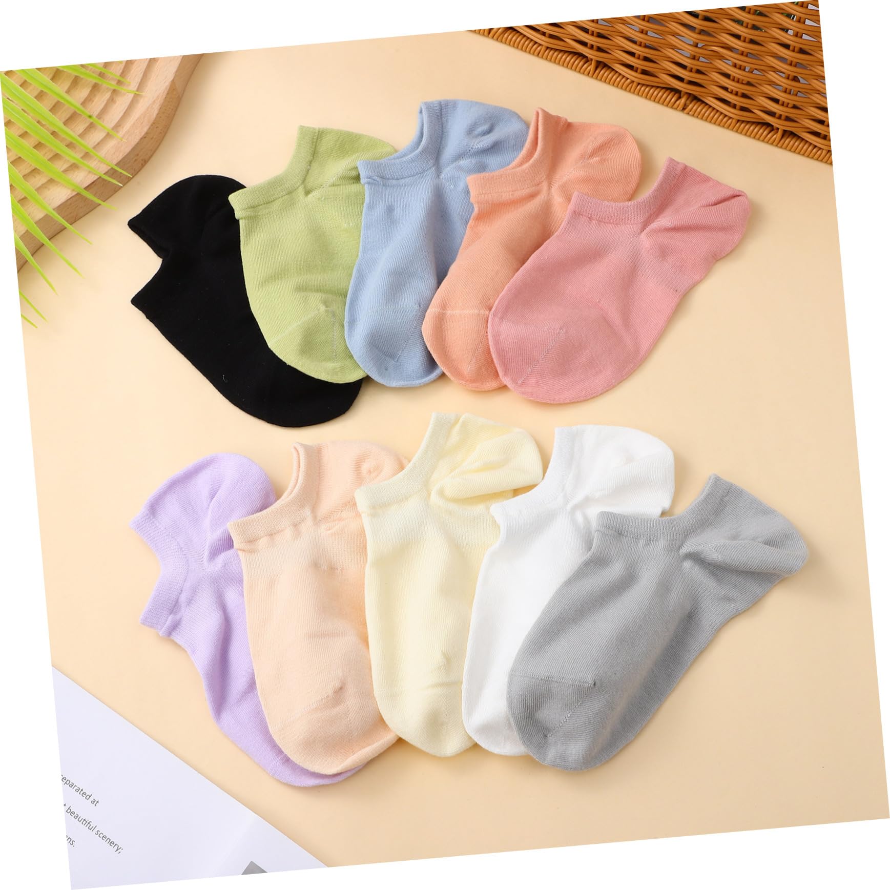 12 Paar Damen Knöchelsocken aus Baumwolle, Unsichtbar, Dünn | Nahtloses Design, Schweißabsorbierend, Rutschfest, für Running und Sommer