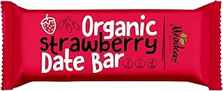 Meadows Organic Gluten Free and Vegan Strawberry Date Bar 40g - A Great Healthy Snacking Option That is High in Fiber with No added sugars and Non-GMO.