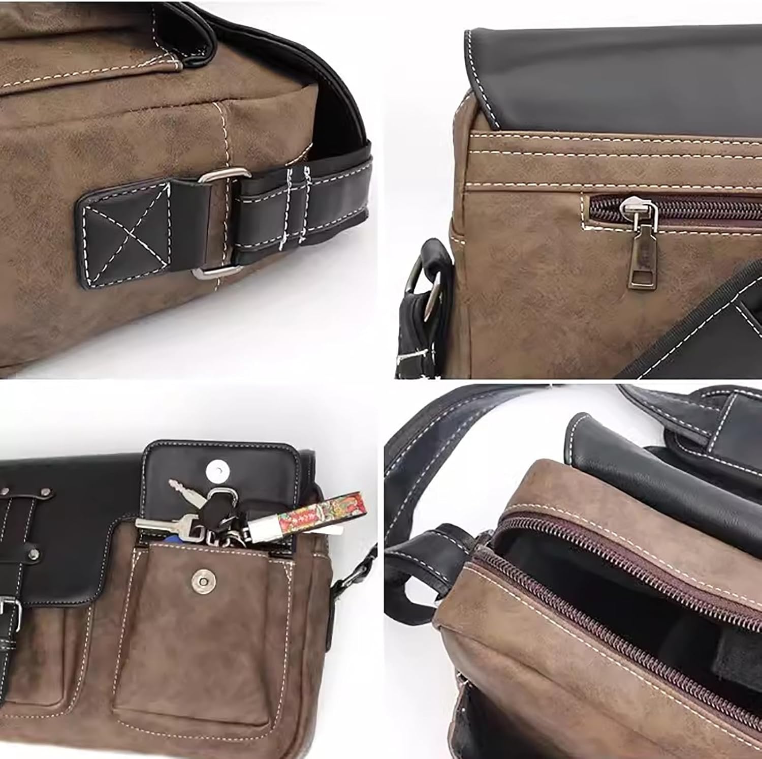 [OOTQAWOMY] カメラ用バックパック ヴィンテージカメラバッグ SLR ショルダー写真バッグ 収納可 旅行