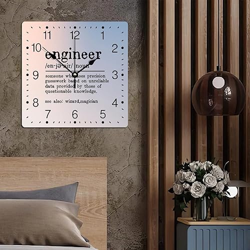 Miniatura 165 de Reloj de pared cuadrado de PVC con definición de contador, refranes motivacionales, reloj de pared grande, descripción de la palabra, 12 pulgadas