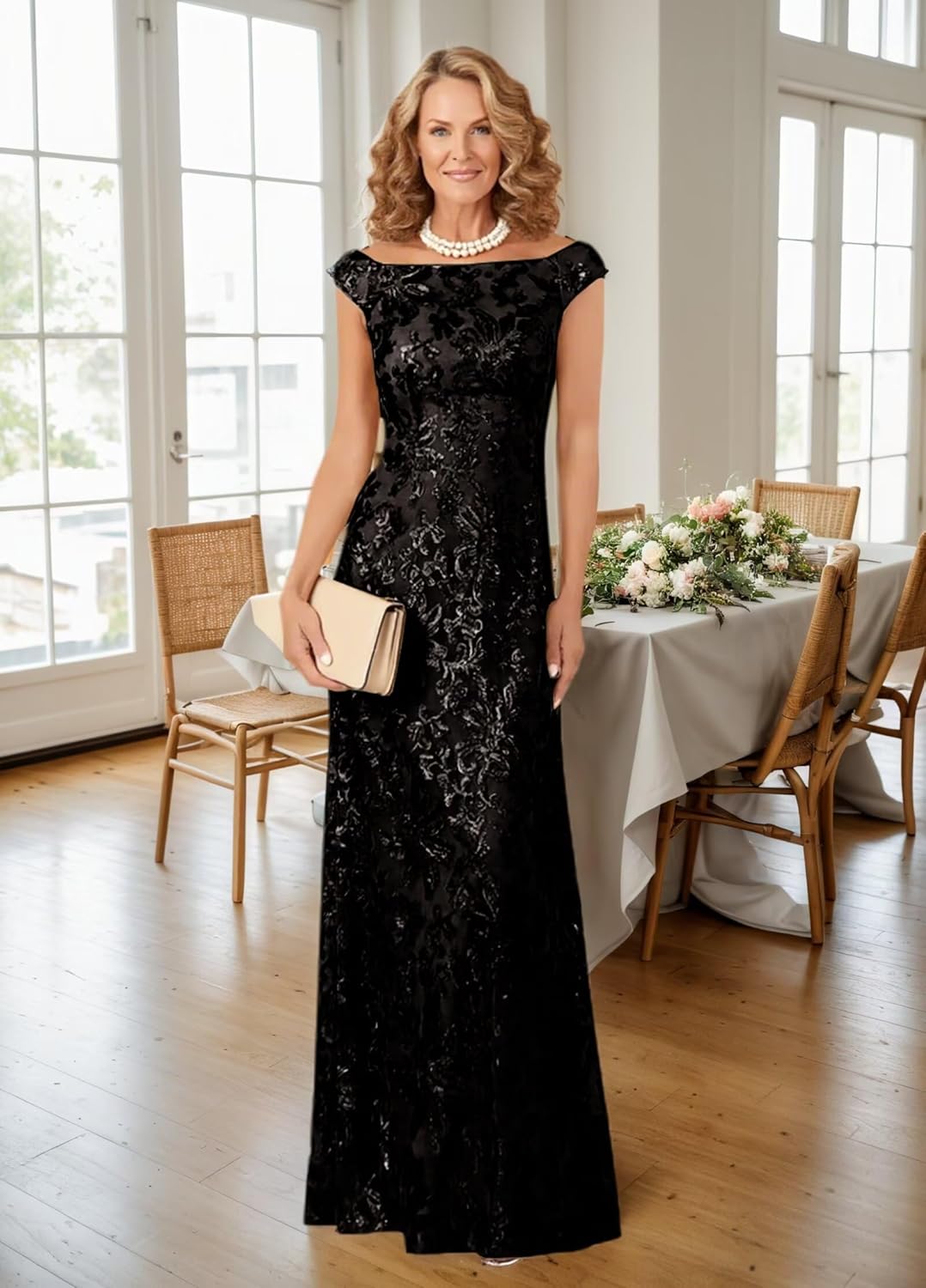 Xyiveaf Mother of The Bride Dresses for Women Formal Sparkly Long Mother of The Groom Dress for Wedding - Image 4