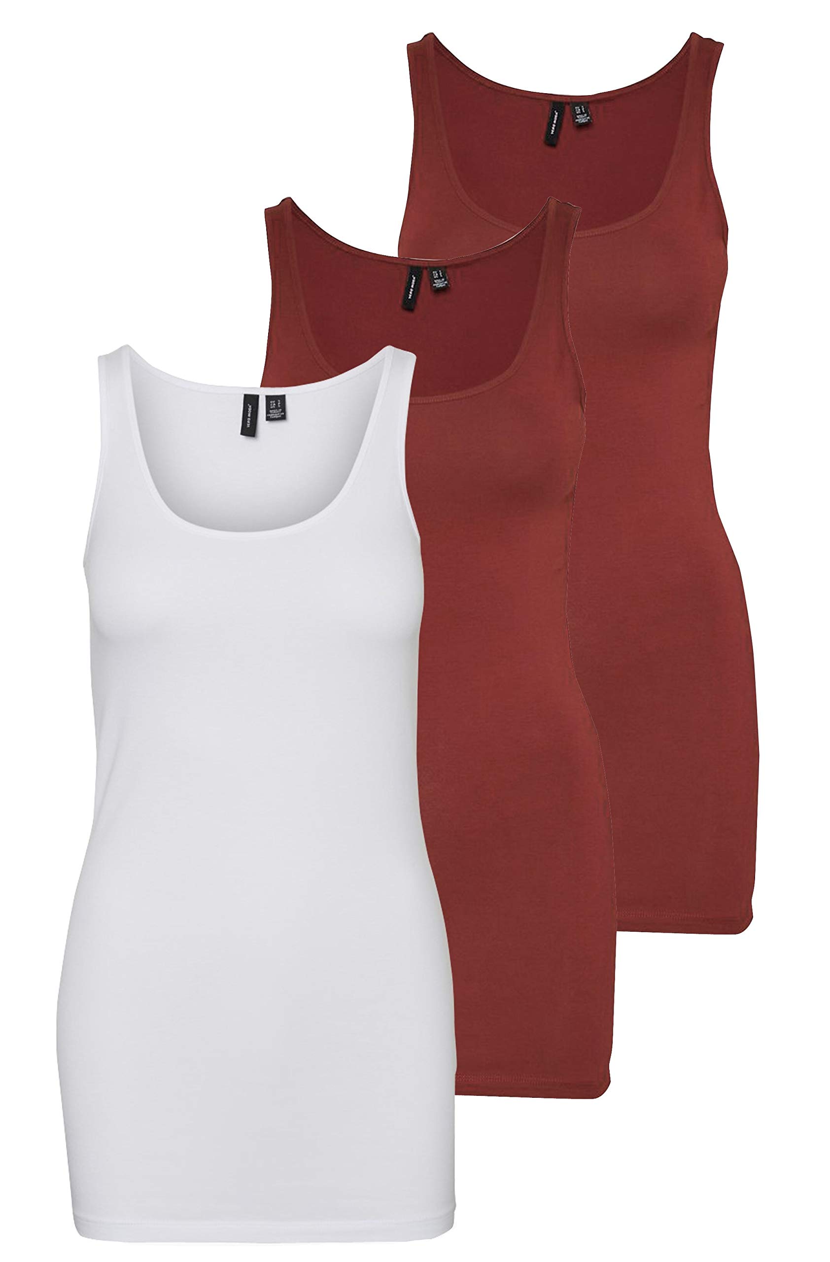 VERO MODA Female Tank Top 3-Pack - Red - XS
