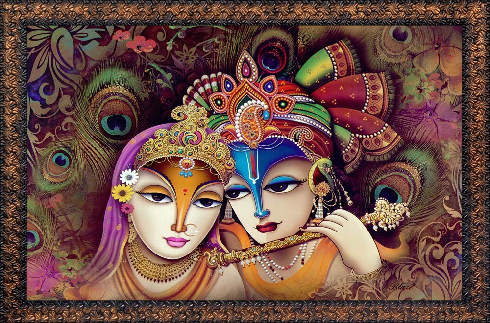 Hardik Art N Frames Radha Krishna Wall Painting with Special Effects
