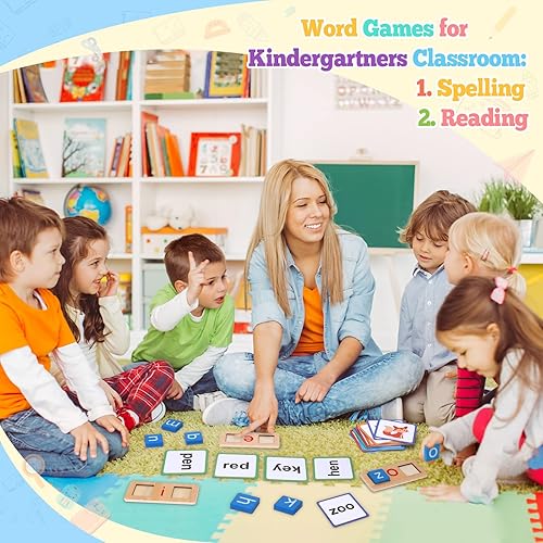 Miniatura 3 de Juguetes educativos de aprendizaje para niños de 3 a 8 años de edad, juegos de palabras a la vista, tarjetas flash de letras para niños pequeños de