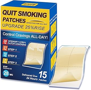 Nicotine Patches Step 1+ (28mg), Adjustable Nicotine Patches 21mg, 14mg, 7mg via Cutting, Quit Smoking Aid & Quit Smoking | | Multi-Step Use (1,2,3) | 15 Count