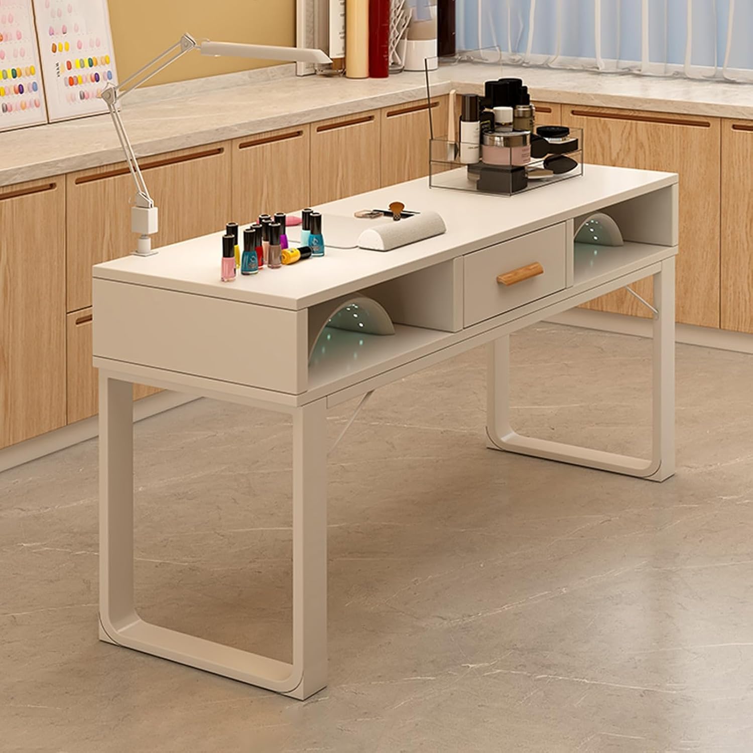 GSSBDM マニキュアテーブル ネイルテーブル ネイルデスク ホワイト