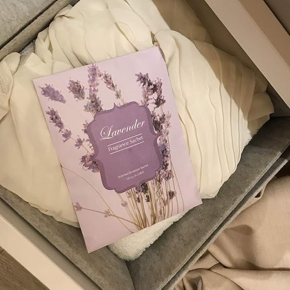 8 Large Packs Lavender Scented Sachets Bag with Hanger for Drawer and Closet Xmas Gift