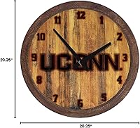 Vista 474 de The Fan-Brand NCAA Oklahoma Sooners: Faux Barrel Top Wall Clock Sports Team Bar Sign Décor - Home Man Cave, Party Decoration - Made On Demand