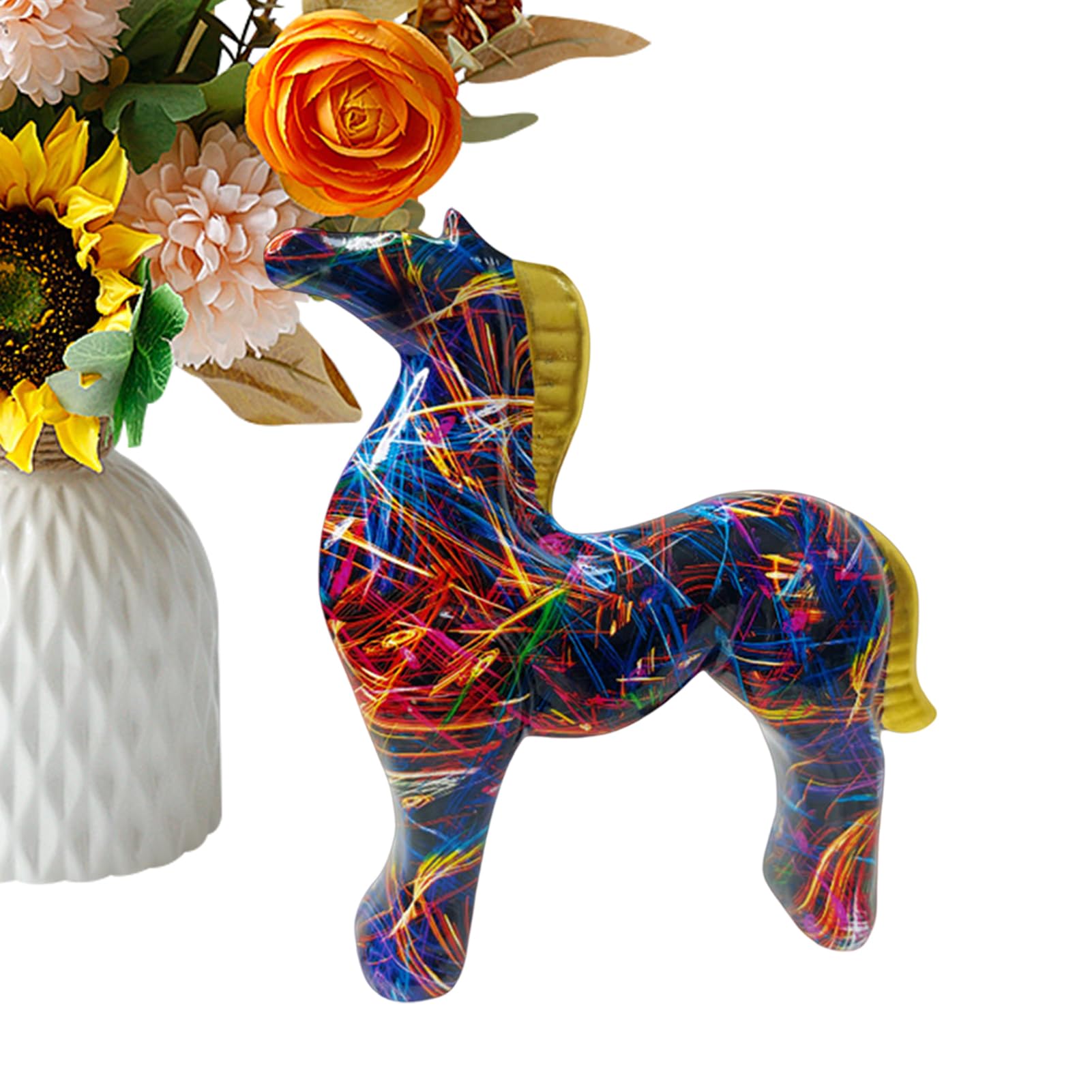 Sculpture d'animal d'écurie figurines peintes bureau salon appartement