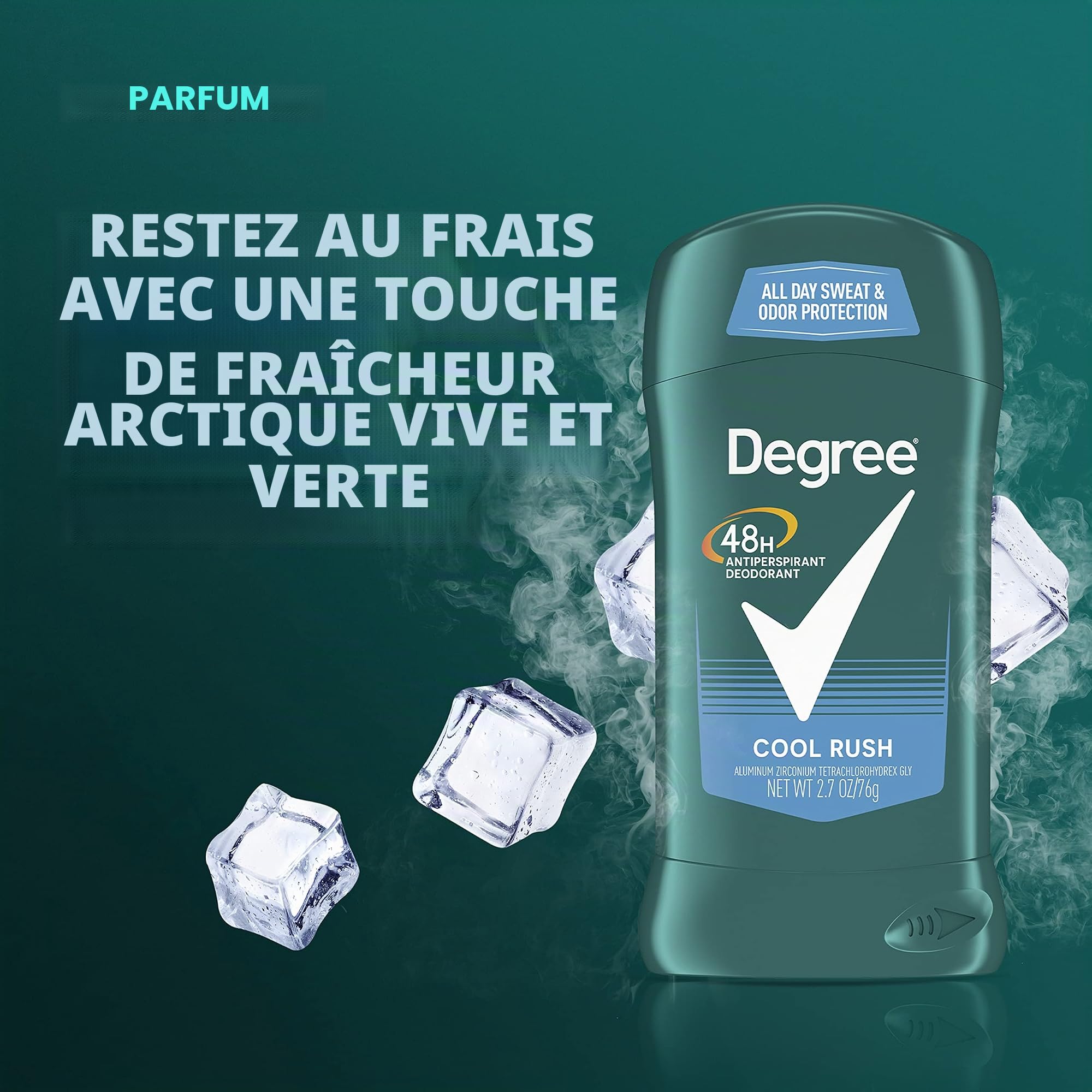 Degree Men Dry Protection 48 Hour Antiperspirant, Cool Rush 2.7 oz by Degree Men