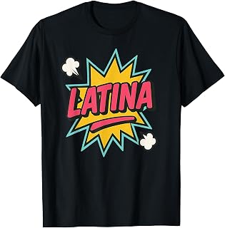 Latina Superhero Comic Book Bubble T-Shirt