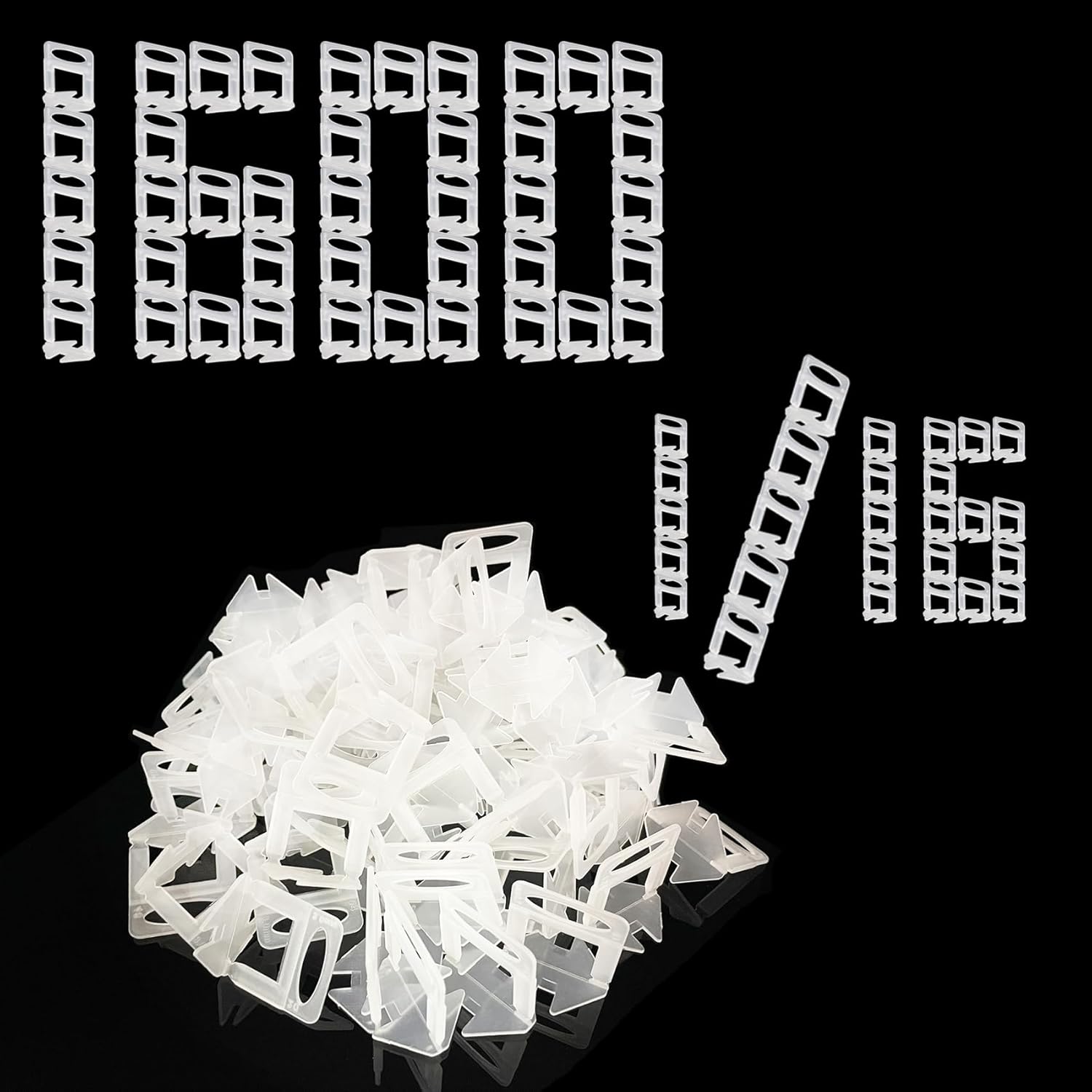 TR TOOLROCK Tile Leveling System Clips 1/16 Inch, 1600 Piece Tile