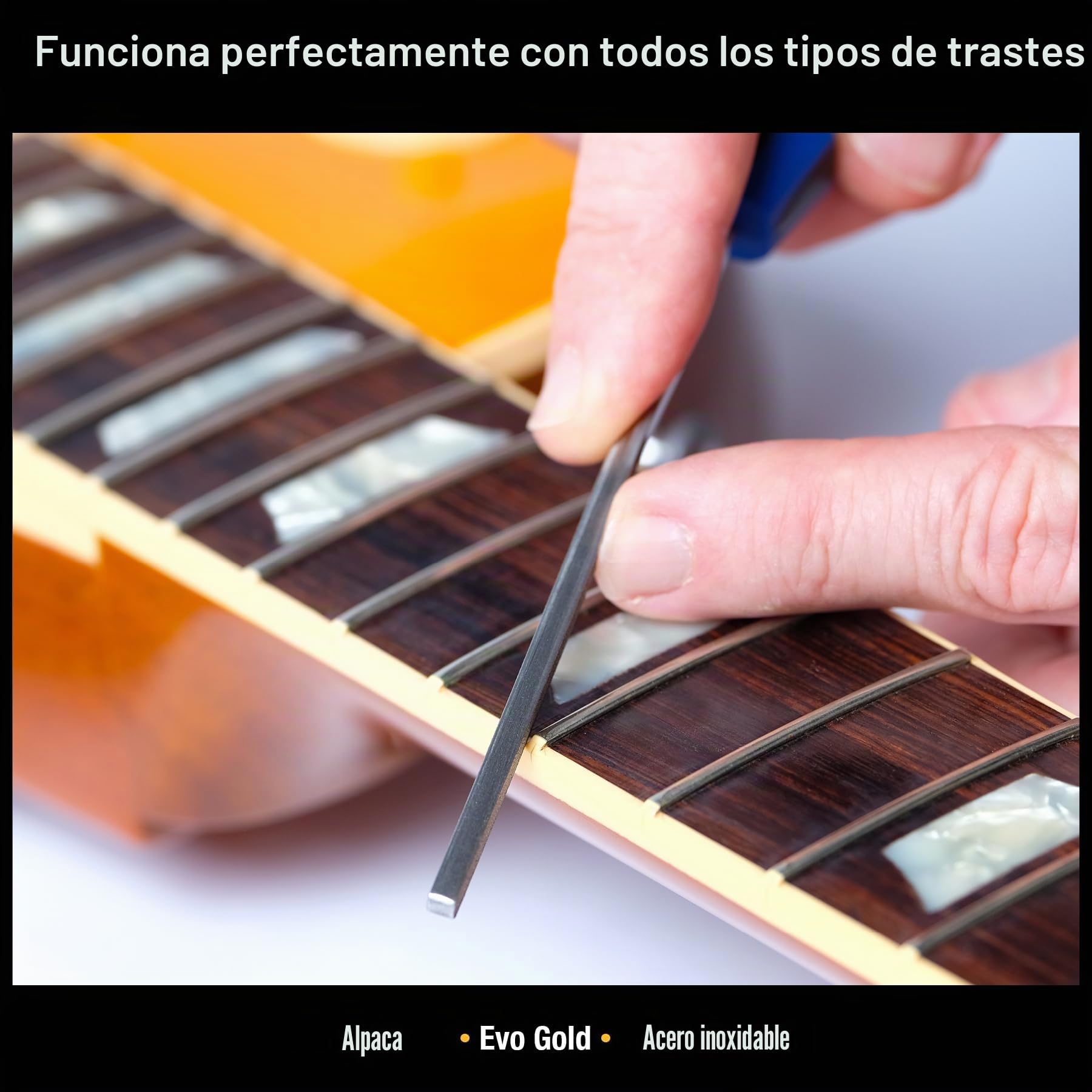 MusicNomad MN830 - Lima de apósito de extremo de traste de guitarra recubierta de diamante (archivo), herramienta Luthier y Tech para brotes de trastes, extremos afilados y desbarbado