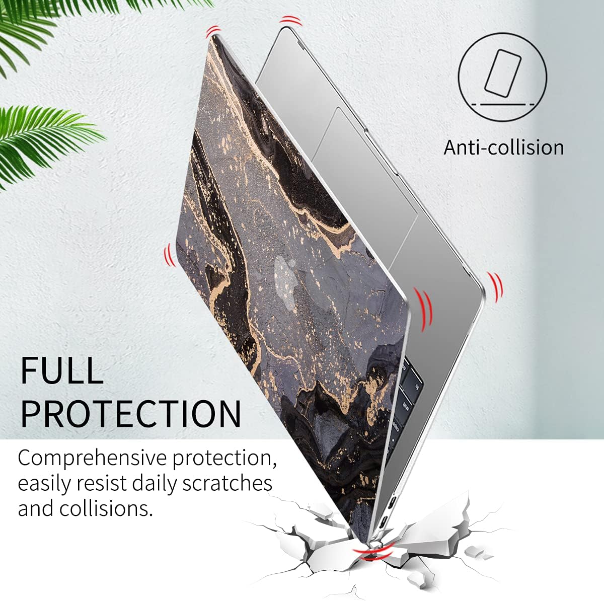 Watbro Compatible with MacBook Air 13 Inch Laptop Case 2020 2019 2018 Release A2337 M1/A2179/A1932,Colorful Marble Case with Keyboard Cover Skin for MacBook Air 2020 with Touch ID