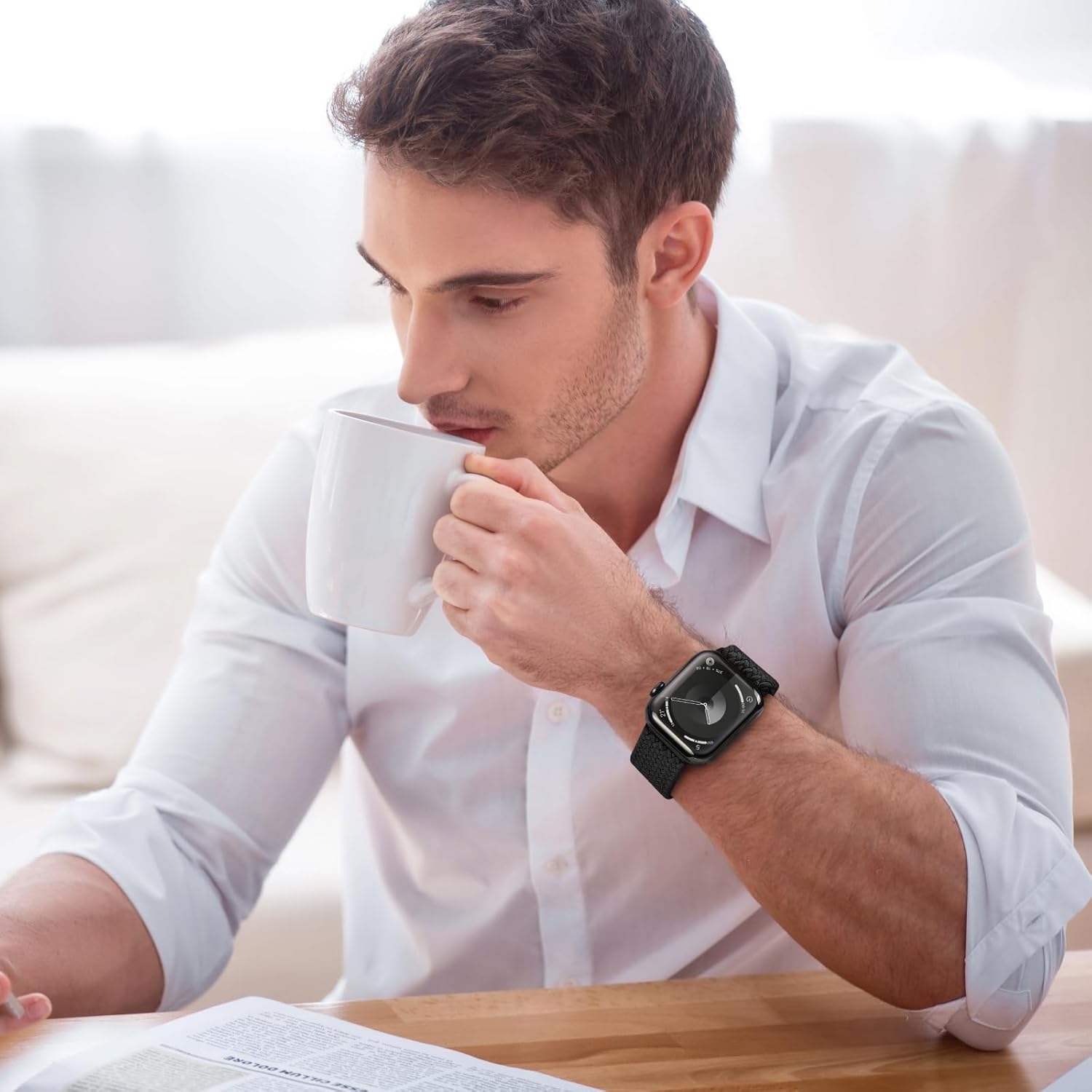 6 Pack Braided Stretchy Bands Compatible with Apple Watch Band 38mm 40mm 41mm 42mm 44mm 45mm 46mm 49mm Women Men, Adjustable Nylon Solo Loop Elastic Straps for iWatch Series 11 10 9 8 7 6 5 4 SE Ultra - Image 3