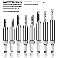 Vista 1 de COMOWARE 17pcs VIX Bits Self Centering Drill Bit Set, 1/4" Hex Shank Self Centering Hinge Drill Bit Set for Woodworking Window Door Hinge, Quick