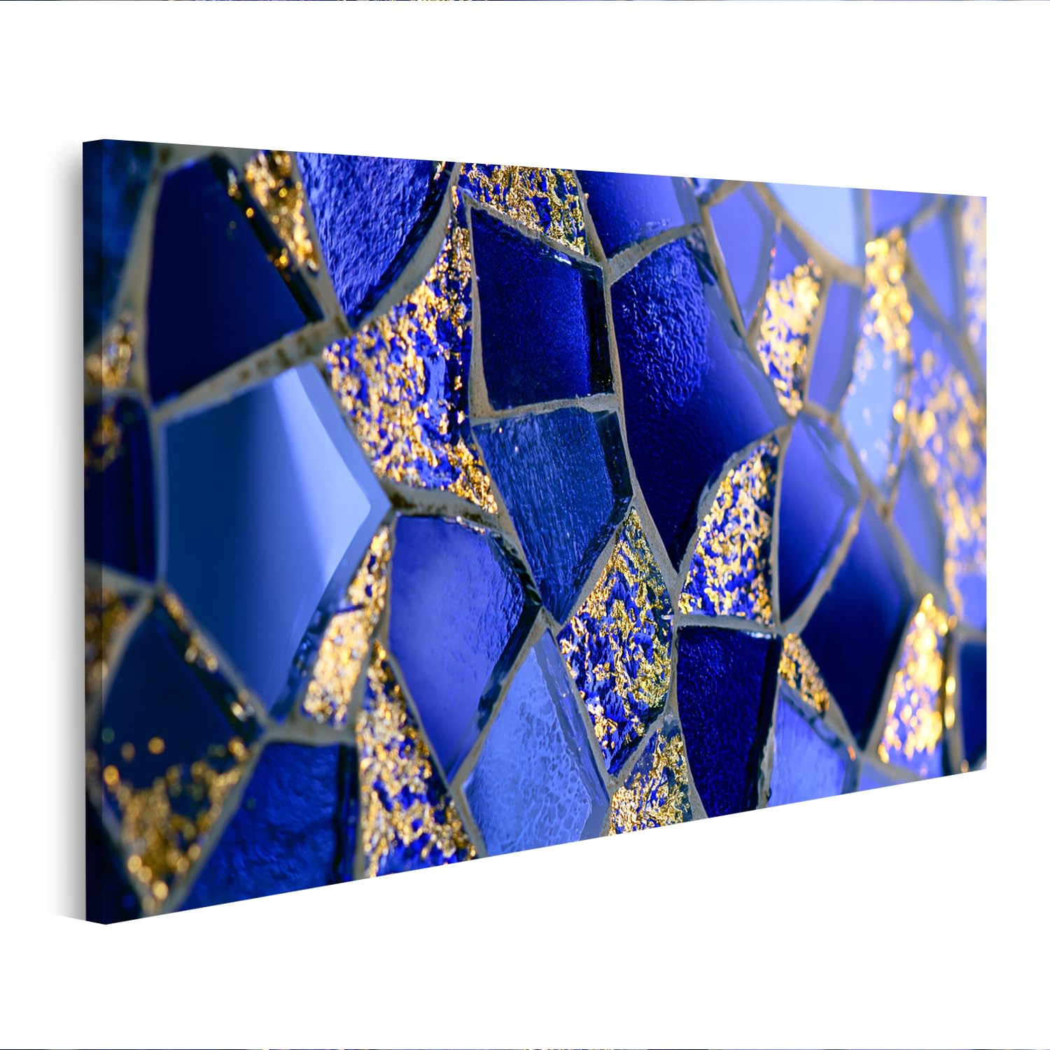 Mosaïque bleue et dorée tableau islandburner pour habiller un mur vide - 6