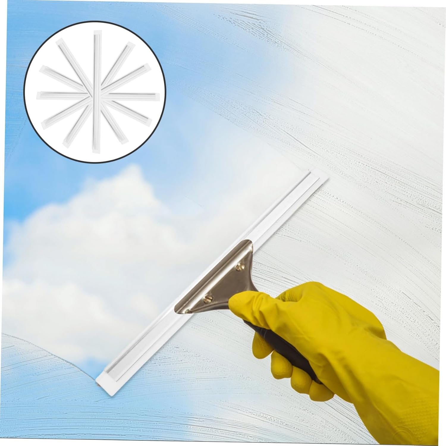 Cabilock 6pcs Silicone Squeegee Replacement for Car Glass Multi-use Cleaning Tool for Windows Shower Doors