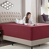 Vista 162 de Empyrean Charcoal Grey Extra Deep Pocket Fitted Sheet Full Size, Hotel Luxury Deep Pocket Full Size Fitted Sheet Only Easily Fits 18 to 24 Inch