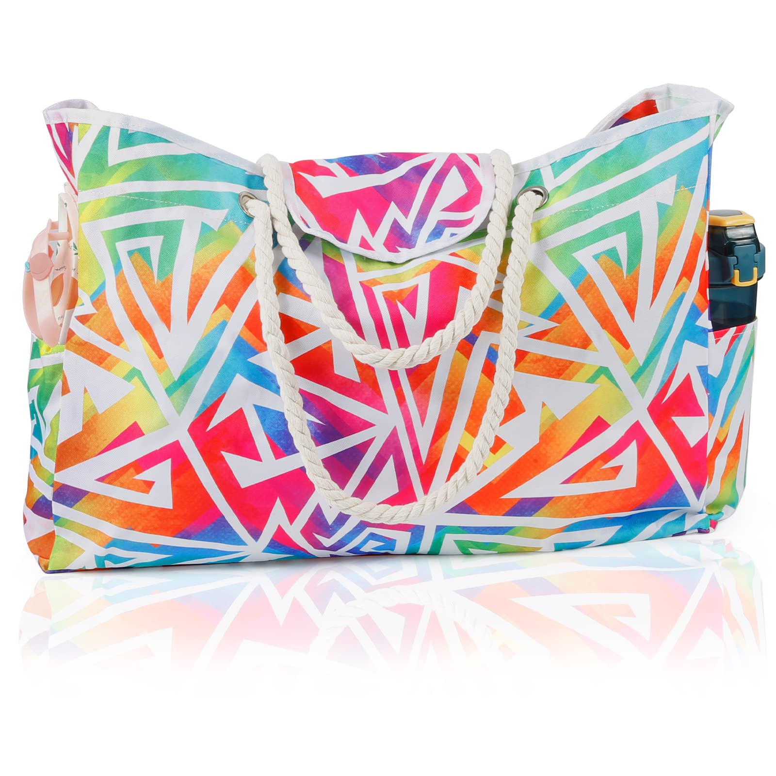 Comius Sharp Bolsa de Playa Extragrande para Mujer, Bolsa de Playa Antirrobo con Bolsillo Interior, XXL Bolsa de Natación Familiar para Playa Piscina Gimnasio Viaje